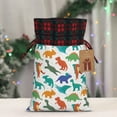 thumbnail image 5 of Rocae Colorful Dinosaur Print Christmas Drawstring Linen Gift Bag with Drawstrings Treat Bag Goody Present Bags for Christmas Party Favor, 5 of 8