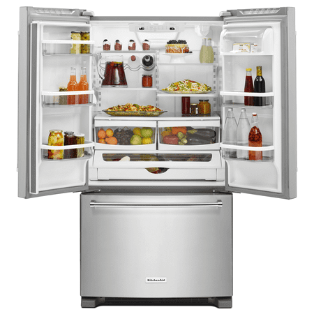 KitchenAid - 20 Cu. Ft. French Door Counter-Depth Refrigerator - Stainless Steel