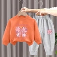 thumbnail image 3 of Enyan Kids Girls Clothes Size 3T 4T 5T 6T 7T Long Sleeve Bowknot Graphic Sweatshirt+Pant Set 2Pcs Little Girl Outfit, 3 of 3