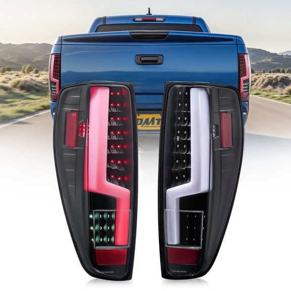 Black 2004-2012 Chevy Colorado GMC Canyon Full LED Tube Tail Lights Brake Lamps