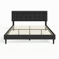 thumbnail image 7 of alazyhome Queen Size Square Tufted Upholstered Bed Frame, Easy Assembly, Black, 7 of 7