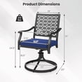 thumbnail image 3 of Costway 2 PCS Outdoor Swivel Chairs Patio Dining Chairs with Padded Cushions High Back Navy, 3 of 9