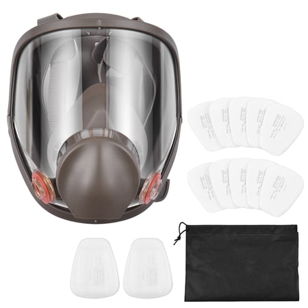 Reusable Respirator Full Facepiece 6800 Gas Mask Breathing Protection Full Face Cover Wide Field of View for Painting Organic Vapor Welding Polishing Woodworking and Other Work Protection