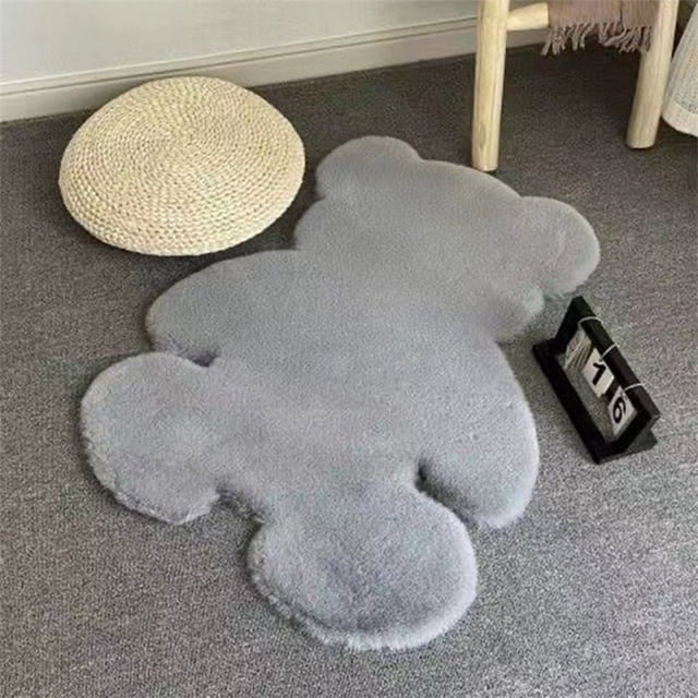 Alfombra de pelo de conejo para habitación de niños, sofá, sala de estar, alfombra de pelo de conejo, ventana salediza, alfombra de oso de pelo de conejo de imitación