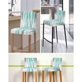 thumbnail image 5 of Turquoise Gray Bar Stool Covers Set of 6, Farmhouse Abstract Gradient Aesthetic Stretch Washable Bar Chair Covers with Backs, Removable Pub Counter Height Chair Cover for Kitchen Dining Room Cafe, 5 of 7