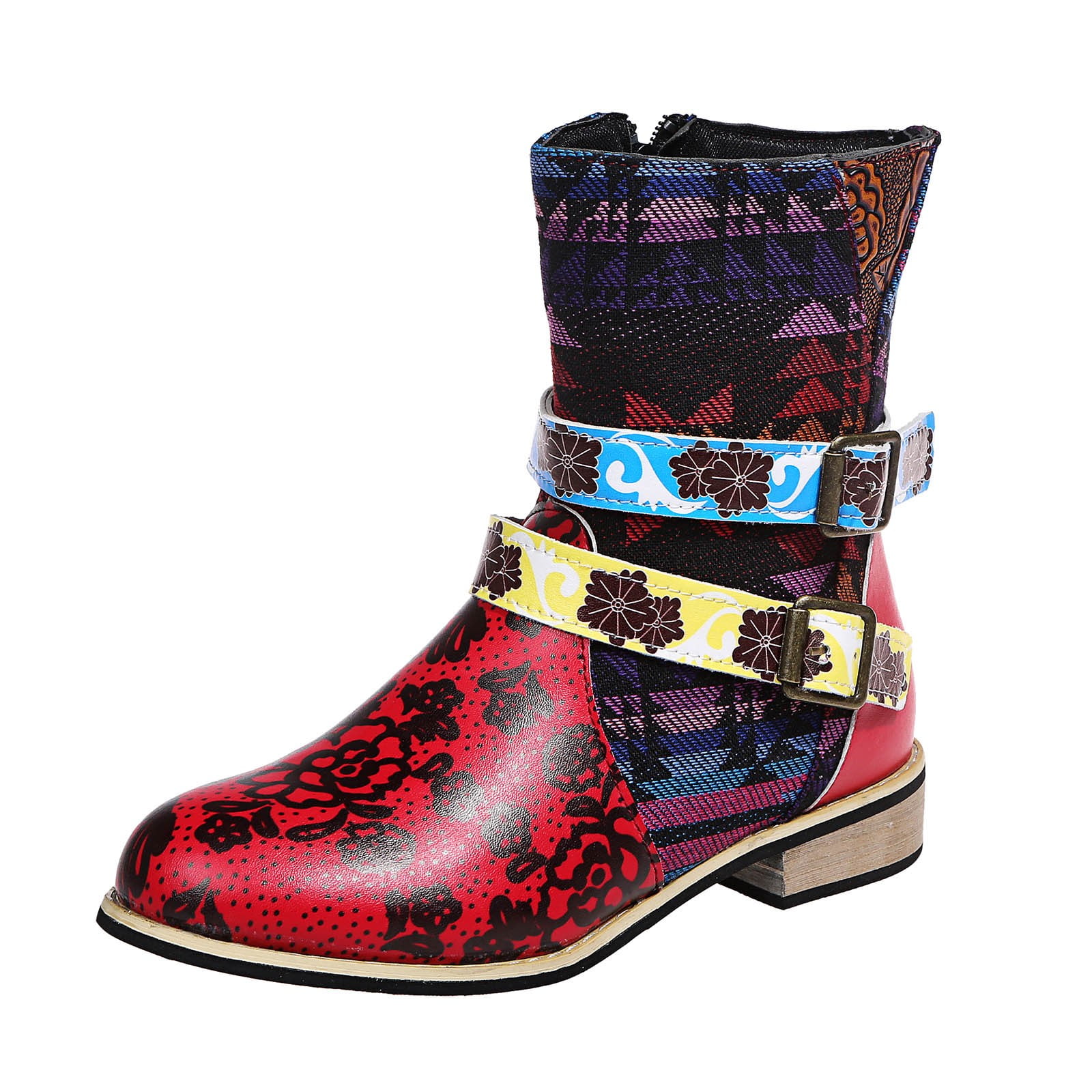 Color Matching Pointed Boots 