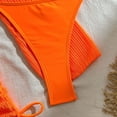 thumbnail image 6 of UTSJKR Women's Mesh Hollow Out Drawstring Bikini 3 Piece Set, Cutout Tie Design Bathing Suit, Sexy Vacation Beachwear Orange S, 6 of 8