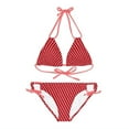 thumbnail image 2 of Red Polka Dots Strappy Swimsuit Bikini Set-Beach Wear-Pool Wear-Jacuzzi, 2 of 8