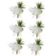 thumbnail image 1 of 6Pcs Realistic White Rose Boutonnieres for Wedding Party Elegant Florals Lapel Pin Accessory Stylish Suit Decoration, 1 of 4
