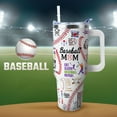 thumbnail image 4 of Baseball Mom 40 oz Tumbler with Handle and Straw Lid Leak Proof - Baseball Mom Tumbler for Mothers Day Gifts for Mom Women - Stainless Steel Cup Dishwasher Safe, 4 of 6