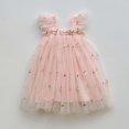 thumbnail image 4 of Huanglei Toddler Girls Fly Sleeves Embroider Princess Dress Dance Party Floral Dresses Clothes, 4 of 4