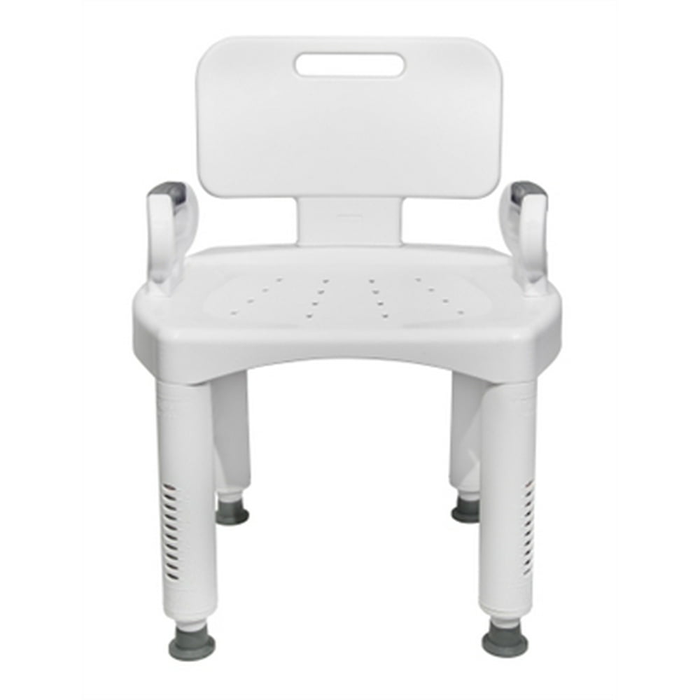 Premium Bath Bench, Shower Bench, Removable Arm Rail, Adjustable Height