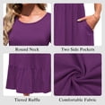 thumbnail image 5 of TARAINYA Womens Summer Dresses Short Sleeve Maxi Dress Crewneck Casual Sundresses with Pockets, 5 of 8