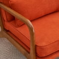 thumbnail image 5 of IVV Mid-Century Modern Accent Armchair, Burnt Orange Upholstered Chair w/ Solid Wood Frame, Comfy Reading Sofa Chair, for Living Room Bedroom Apartment, 5 of 10