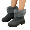 thumbnail image 4 of Jsaierl Platform Plush Boot For Women Ankle & Bootie Faux Fur Fleece Lined Casual Short Booties Ladies Classic Ultra Snow Platform Anti-Slip Boot For Outdoor, 4 of 5