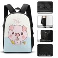 thumbnail image 3 of Wibbly Pig Backpack Three Piece Essentials 17 Inch Bag Lunch Tote Pen Case, 3 of 5
