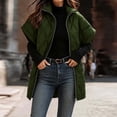 thumbnail image 4 of Edvintorg Vest for Women Plus Size Stand Collar Puffer Waistcoat Solid Color Zip up Long Quilted Outerwear with Pocket Womens Fashion Army Green S-3XL, 4 of 7