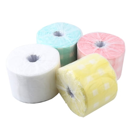 1 Roll Disposable Portable Pure Cotton Piece Face Washing Towel Non-Woven Pads for Makeup Skin Care Nail Beauty Salon Random Color
