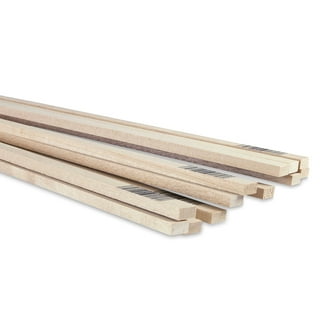 240 Pieces Wood Strips Balsa Square Wooden Dowels 1/8 Inch Trips