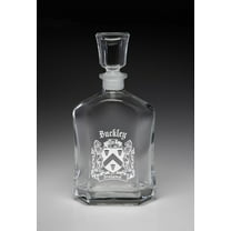 Buckley Irish Coat of Arms Whiskey Decanter (Sand Etched)
