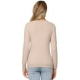 thumbnail image 4 of LANPULUX Women's Knit Sweaters 100 Wool Long Sleeve Crewneck Pullover Sweaters Lightweight, Camel, 4 of 6
