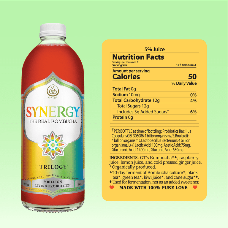 3 pack) Synergy The Real Kombucha Trilogy, 48 fl oz - Walmart.com