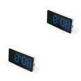 thumbnail image 4 of yingyy LED Digital Alarm Mirror Electronic Large Screen Tabletop Clock Display Decorations Clocks Living Room Bedroom Office Blue 2Set, 4 of 6