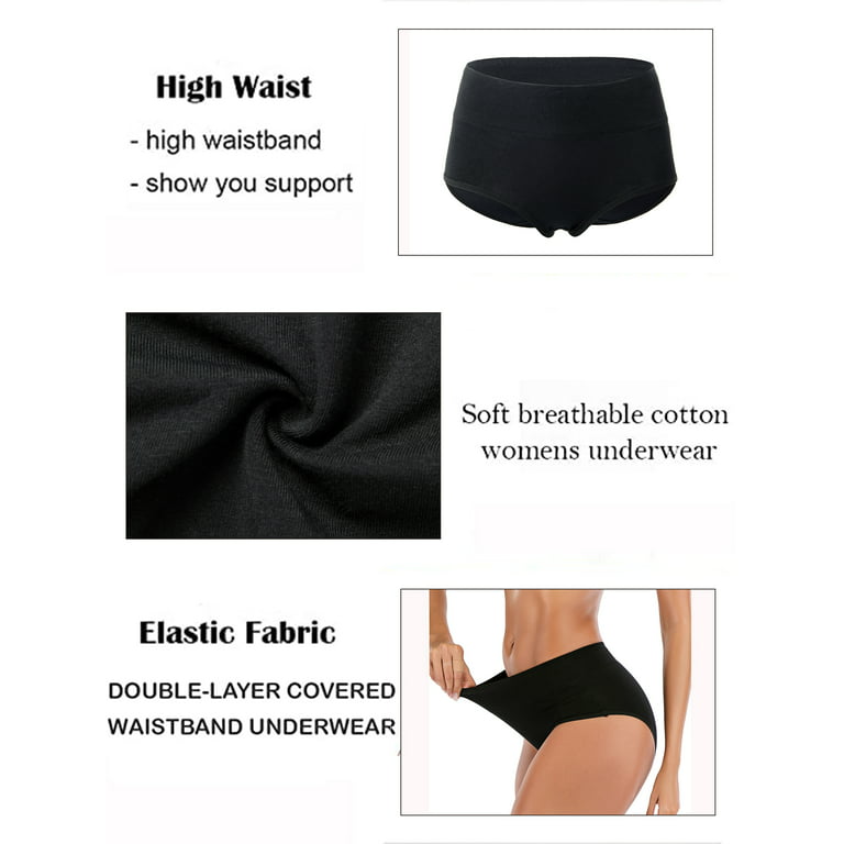 4 Pack Set Cotton Underwear for Women's High Waist Underwear Seamless Brief  Panties Full Coverage Comfortable Cotton Underwear 