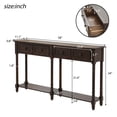 thumbnail image 3 of iTopRoad Wood Buffet Sideboard Console Sofa Table Side Desk Entryway Hall Accent Table with 2 Storage Drawers & Bottom Shelf, Espresso, 3 of 9