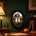 thumbnail image 4 of Framed Halloween Ghost Wall Art, Vintage Cute Ghost Wall Decor Painting, Artwork Poster Print Picture for Library Bedroom Living Room, 4 of 7