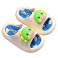 thumbnail image 4 of LIIPEE Girls Boys Slippers Summer Fashion Cartoon Open Toe Non- Soft Sole Flip Flops On Water Shoes Child Comfort Pool Slipper,White,7.5-8 Years, 4 of 5