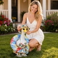 thumbnail image 7 of Lawn Goose Clothing, Porch Goose Bikini, 5-Piece Summer Porch Goose Outfit, Pvc Inflatable Swim Ring Set, 23X9 Inch Red Gingham Resin Goose Apparel with Sun Protection Hat and, 7 of 7