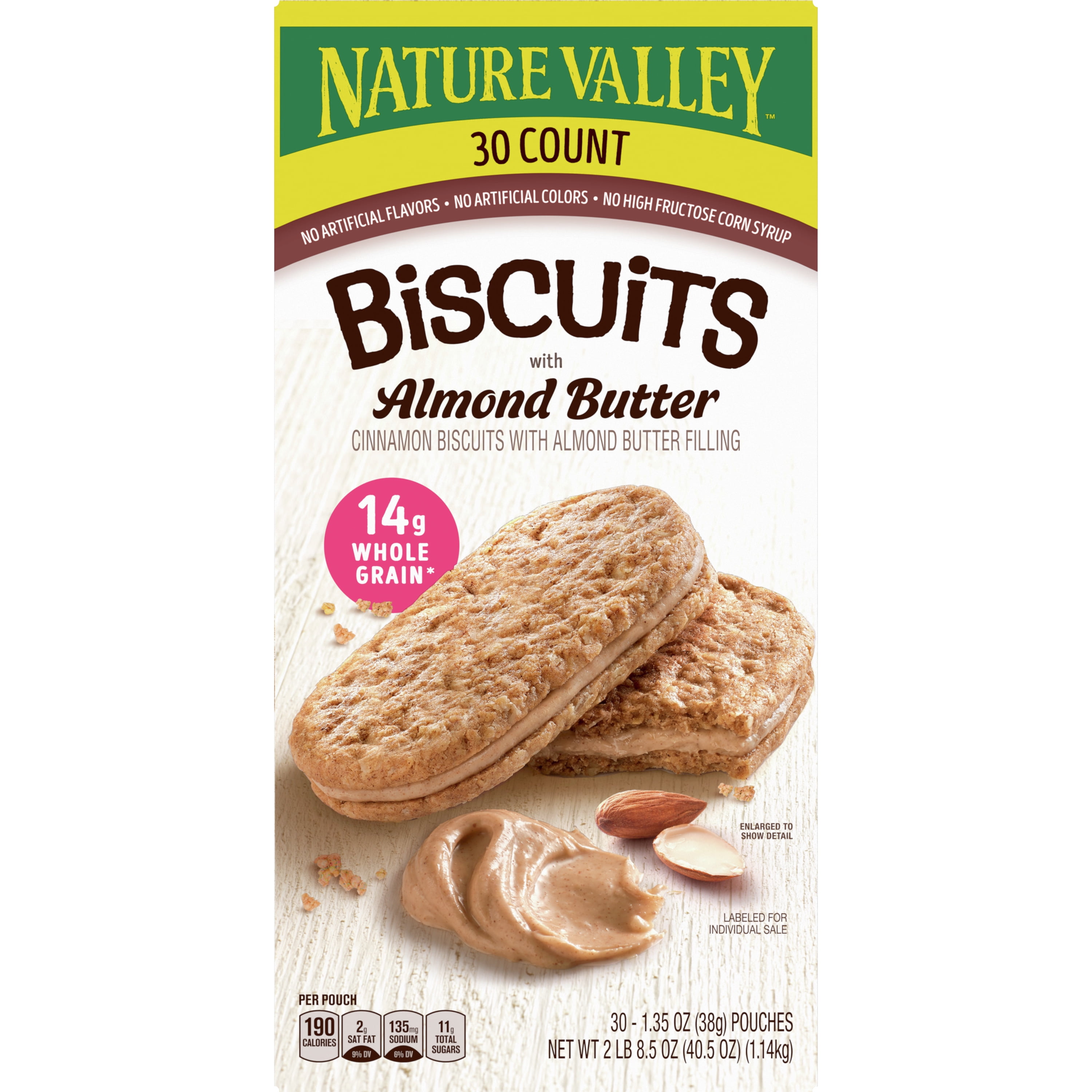 Nature Valley Biscuit Sandwiches, Cinnamon Almond Butter, 30 ct, 40.5 OZ