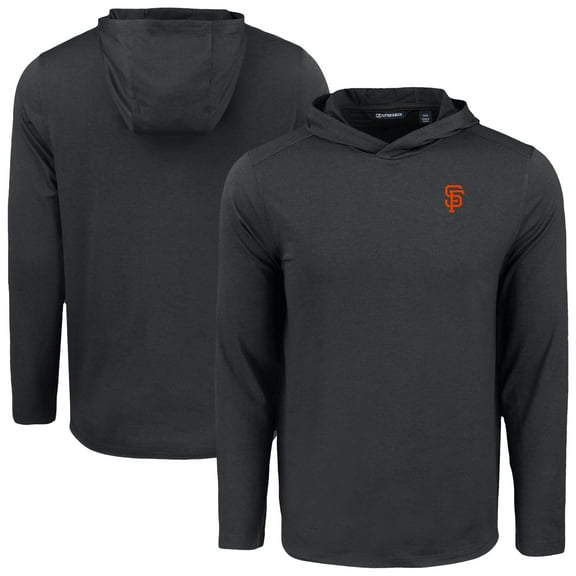 Men's Cutter & Buck Black San Francisco Giants Coastline Epic Comfort Recycled Eco Hoodie Long Sleeve T-Shirt