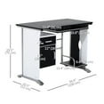 thumbnail image 3 of Bureau d'Ordinateur Table pour Portable Poste de Travail PC avec Tiroir Plateau pour Clavier Support pour CPU, 3 of 10