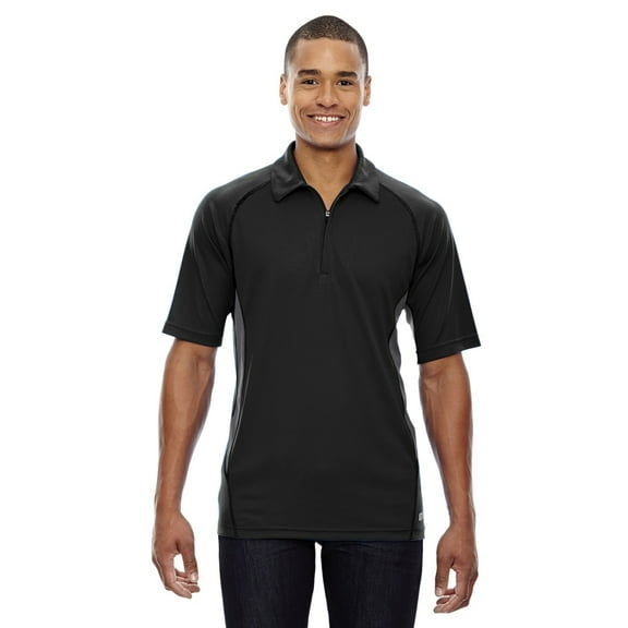 88657 North End Men's Performance Zippered Polo Shirt Black XL