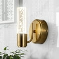 thumbnail image 2 of JONATHAN Y Bolha 5.5" 1-Light Minimalist Modern Bubble Acrylic/Iron Integrated LED Vanity Light, Brass Gold, 2 of 9