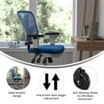 thumbnail image 6 of Flash Furniture Nicholas Mesh Mid Back Executive Chair with Arms, 300 lb, Blue/White, 6 of 9