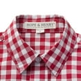 thumbnail image 2 of Hope & Henry Boys' Red Gingham Woven Poplin Button Down Shirt, 2 of 2