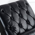 thumbnail image 4 of Classic Faux Leather Upholstered Chaise Lounge, Button Tufted Sleeper Lounge Chair with Solid Wood Pillow for Living Room Bedroom, 4 of 13