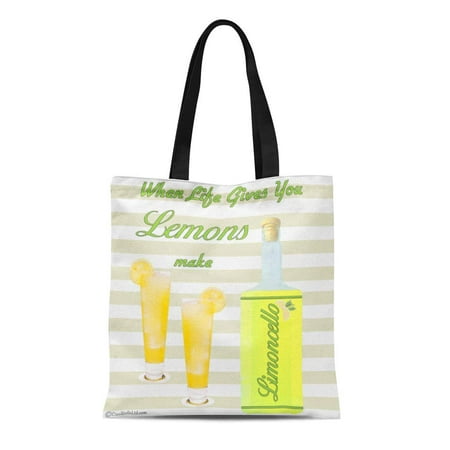 ASHLEIGH Canvas Tote Bag Lemonade When Life Gives You Lemons Limoncello Italian Restaurant Reusable Handbag Shoulder Grocery Shopping