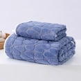 thumbnail image 4 of Juego de toallas de baño y toallas de mano de 2 piezas | Diseño de lomo de tortuga de vellón: engrosado, suave, de secado rápido, súper absorbente | Material de terciopelo 35x75cm + 70x140cm |, 4 of 8