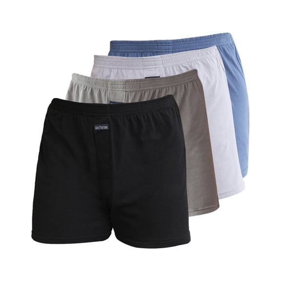CHOYURME CHONYURM 4-Pack Men's Cotton Knit Boxer Briefs, Soft Comfortable Underwear