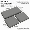 thumbnail image 2 of Snubbull 3 Pack Loveseat Cushion Set, 36" x 18" x 3" Waterproof Outdoor Chair Replacement Cushions for 4-Seater Wicker Rattan Patio Furniture, Light Gray, 2 of 6