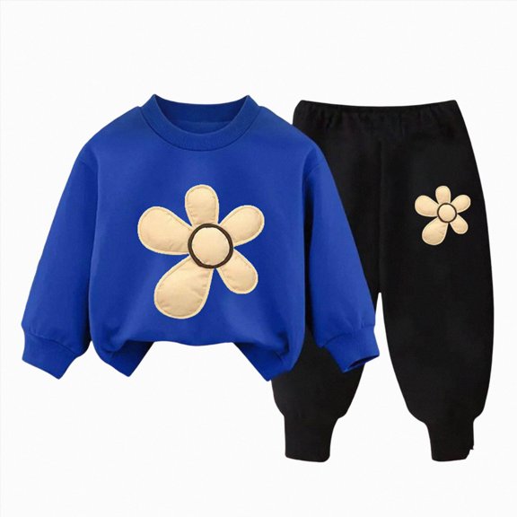 NIEWTR Baby Girl Clothes Fall Clothes Truck Print Long Sleeve Pullover Tops Pant Sets 6 9 12 18 24 Months 3T 4T Toddler Winter Outfits Children Gift pajamas Set(A-Blue,7-8 Years)