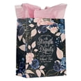 thumbnail image 4 of Blue/Pink Gift Bag w/Tissue Paper She Is Clothed w/ Strength Prov. 31:25, Medium, 4 of 4