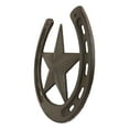 thumbnail image 4 of 10"W Rustic Cast Iron Cowboy Horseshoe With Western Star Wall Decor Art Plaque, 4 of 8