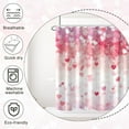 thumbnail image 6 of Valentines Shower Curtain, Sweet Pink Heart Shower Curtain Set with Hooks Waterproof Pink and White Bathroom Decor, 72x72 Inch, 6 of 6