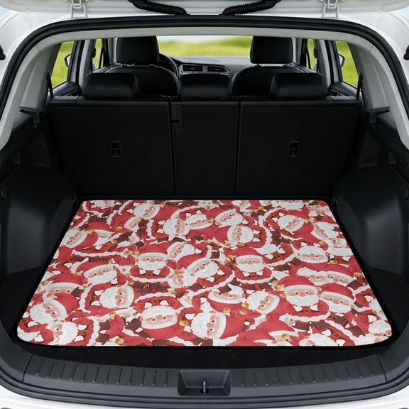 HUISEFOR Christmas Car Trunk Mat 29" x 39", Durable Non Slip Cargo Liner, Universal Fit Rear Trunk Liner for Most Cars and Sedan