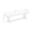 thumbnail image 5 of Pemberly Row V-Style 15x60" Wood Dining Bench in Jacobean/Linen White, 5 of 5